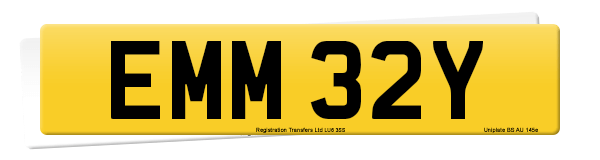 Registration number EMM 32Y